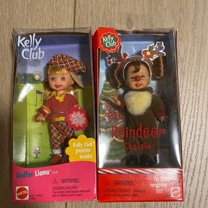Mattel Kelly club golfer and reindeer dolls